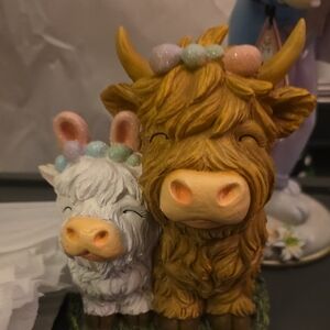 Charming Highland Cow Figurine - Brown and White